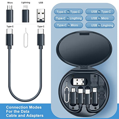 Best Selling 6 in 1 Phone Holder Eject Pin Multi-Type C USB Adapter Cable Conversion Portable Storage Box