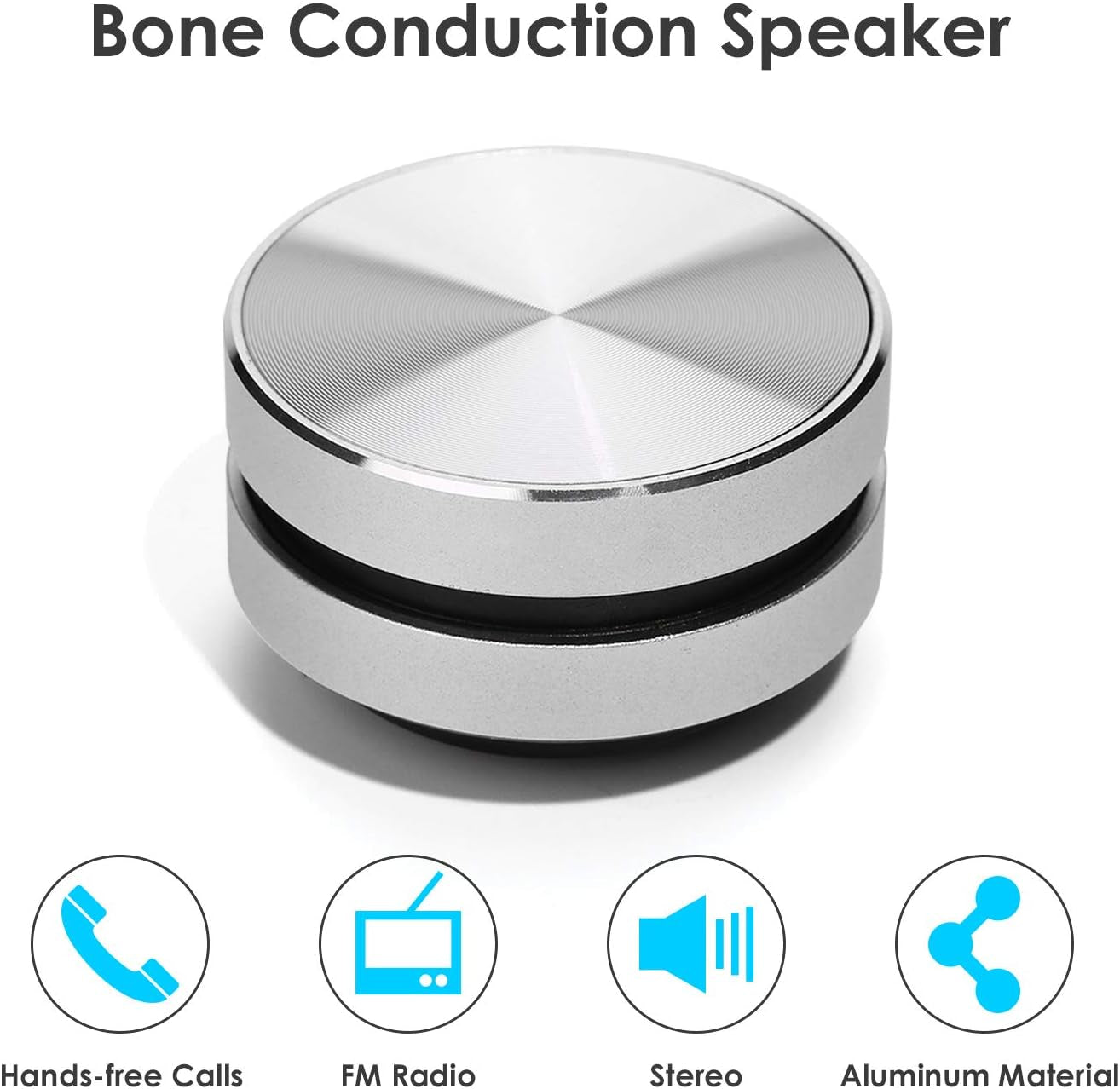 Bone Conduction Speaker, True Wireless Speakers Mini Portable Stereo Sound Creative Speaker Compatible with Iphone, Ipad, Samsung, Tablets and More Box, Bigvapor